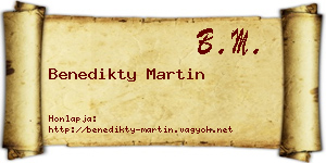 Benedikty Martin névjegykártya